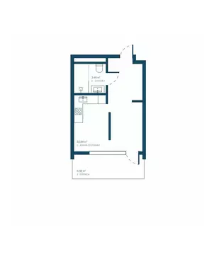 1-к кв. Крым, Саки Птица жилой комплекс (33.1 м)