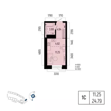 1-к кв. Башкортостан, Уфа Глумилино-1 мкр, Новатор жилой комплекс ...