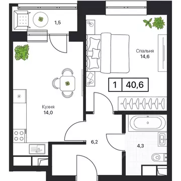 1-к кв. Московская область, Пушкино Пушкино Град жилой комплекс, к2 ...