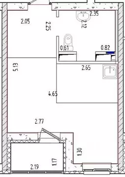 Студия Свердловская область, Екатеринбург ул. Крауля, 105/2 (24.9 м)