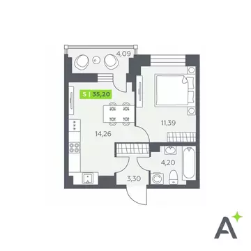 1-к кв. Ленинградская область, Всеволожский район, Заневское городское ...