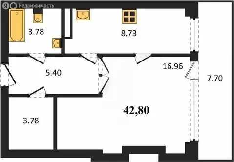 1-комнатная квартира: Севастополь, Парковая улица, 5 (42.8 м)