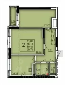 2-к кв. Башкортостан, Уфа Затон-Восточный жилрайон, Паруса жилой ...