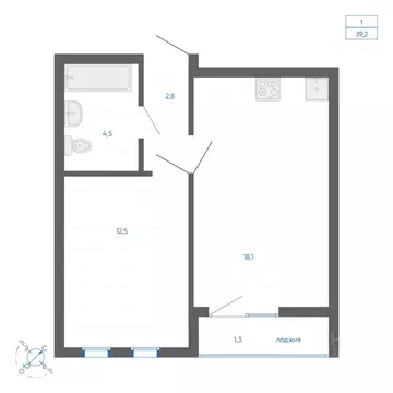 1-к кв. Свердловская область, Екатеринбург ул. Вильгельма де Геннина, ...