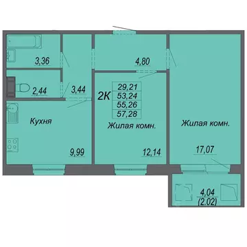 2-к кв. Хабаровский край, Хабаровск Южный мкр, ул. Рокоссовского ...