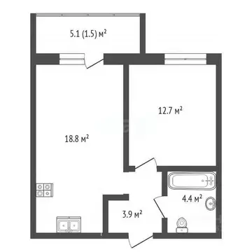 1-к кв. Тюменская область, Тюмень ул. Фармана Салманова, 16 (40.3 м)