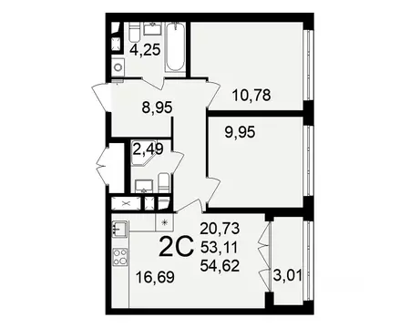 2-к кв. Тульская область, Тула пос. Горелки, Время жилой комплекс ...