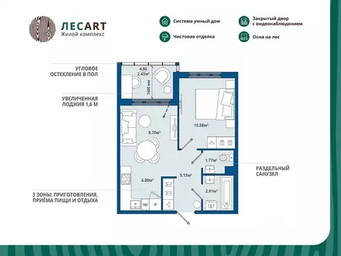 1-к кв. Ленинградская область, Ломоносовский район, Аннинское ...