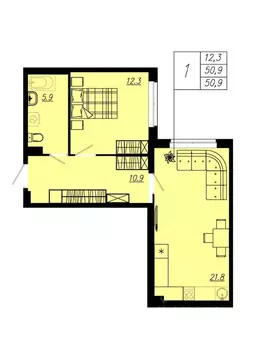 1-к кв. Свердловская область, Екатеринбург ул. Старых Большевиков, 52А ...