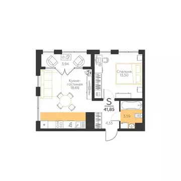 1-к кв. Тульская область, Тула городской округ, пос. Молодежный 8А ...