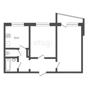 2-к кв. Тюменская область, Тюмень Солнечный проезд, 14 (49.6 м)