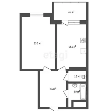1-комнатная квартира: Тюмень, улица 50 лет Октября, 75к2 (39.4 м)
