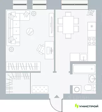 1-к кв. Пермский край, Пермь Рионская ул., 4А (39.08 м)
