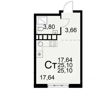 1-к кв. Рязанская область, Рязань пос. Ворошиловка, Символ жилой ...