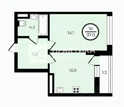 Продается 1-комнатная квартира