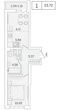 1-к кв. Ленинградская область, Мурино Всеволожский район, ул. ...