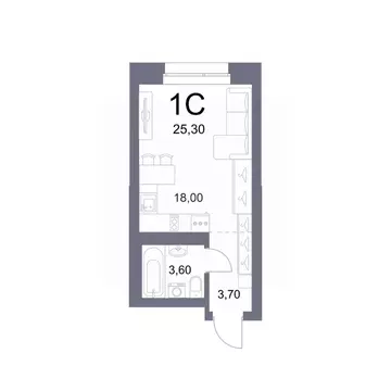 Студия Новосибирская область, Новосибирск Лемонт жилой комплекс (25.3 ...
