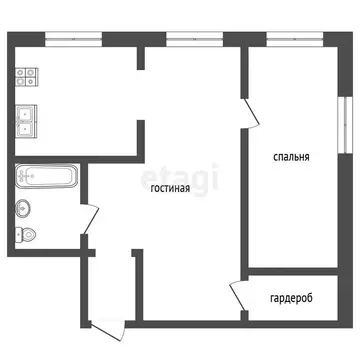2-комнатная квартира: Миасс, Уральская улица, 124 (42.5 м)