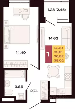 1-к кв. Свердловская область, Екатеринбург Юго-Западный жилрайон, ...