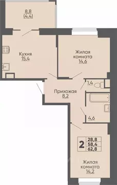 2-к кв. Чувашия, Чебоксары ул. Академика РАН Х.М. Миначева, поз11 ...