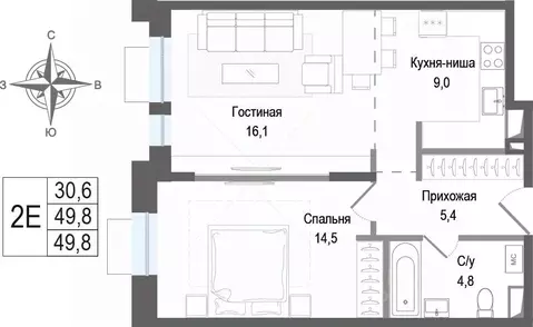 2-к кв. Московская область, Королев Первомайский мкр, Киноквартал ...