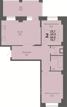 2-к кв. Чувашия, Чебоксары ул. Академика РАН Х.М. Миначева, 14 (66.6 ...