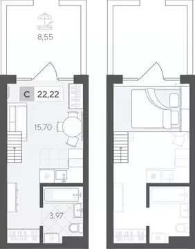 Студия Тюменская область, Тюменский район, д. Падерина ул. Сергея ...