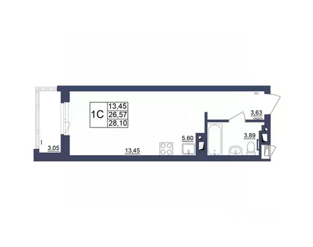 Студия Башкортостан, Уфа Космос жилой комплекс, лит1 (28.1 м)