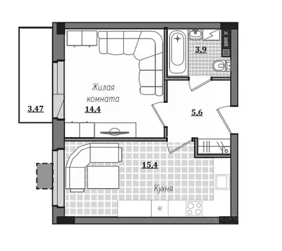 1-к кв. Смоленская область, Смоленск ул. Александра Степанова, 14 ...