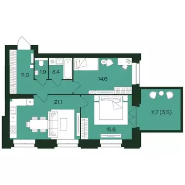 2-к кв. Чувашия, Чебоксары просп. Чебоксарский (71.1 м)