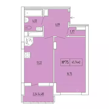 1-к кв. Крым, Феодосия ул. Грина, 45 (43.5 м)