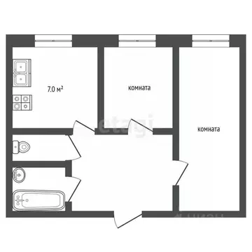 2-к кв. Ямало-Ненецкий АО, Муравленко ул. Ленина, 86 (48.6 м)