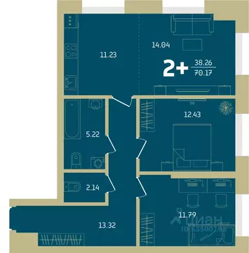 2-к кв. Башкортостан, Уфа Революционная ул., 39/4 (70.17 м)