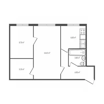 2-к кв. Брянская область, Брянск Ново-Советская ул., 92 (45.5 м)