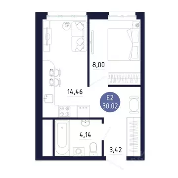 1-к кв. Тульская область, Тула ул. Щегловская засека, 2 (30.02 м)