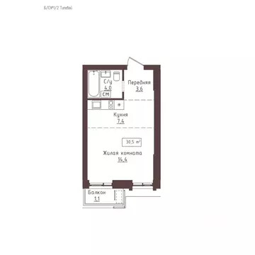 1-к кв. Алтайский край, Барнаул ул. Папанинцев, 155 (30.5 м)