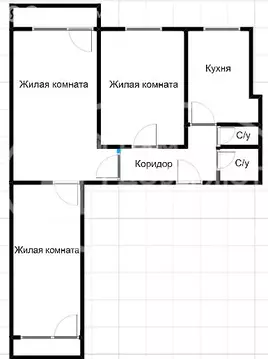 3-комнатная квартира: Чернушка, Коммунистическая улица, 27 (49.9 м)
