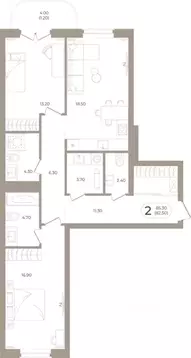 2-к кв. Башкортостан, Стерлитамак ул. Мира, 70 (82.5 м)