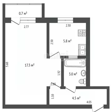 1-к кв. Мордовия, Саранск просп. 50 лет Октября, 10 (30.0 м)
