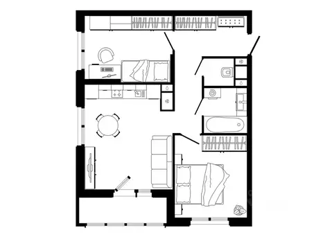 2-к кв. Тульская область, Тула ул. Седова, 26к3 (59.6 м)