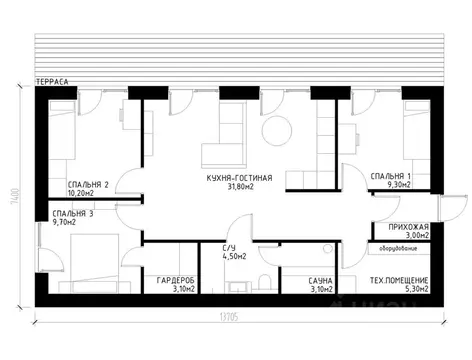 Коттедж в Пермский край, Пермский муниципальный округ, с. Култаево, ...