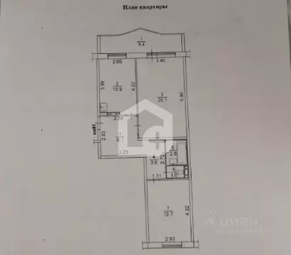 2-к кв. Томская область, Томск Смоленский пер., 9 (59.0 м)