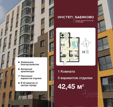 1-к кв. Воронежская область, с. Новая Усмань, Ольха мкр  (42.45 м)