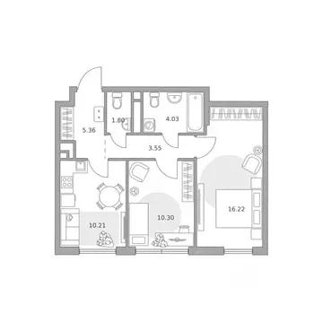 2-к кв. Москва 2-й Грайвороновский проезд (51.47 м)