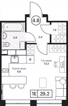 Студия Московская область, Пушкино Пушкино Град жилой комплекс, к2 ...