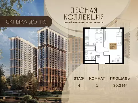 1-к кв. Московская область, Химки Лесная Коллекция жилой комплекс, к3 ...