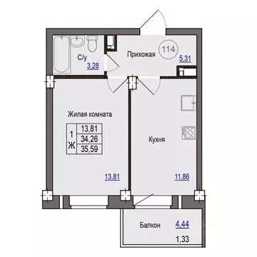 1-к кв. Псковская область, Псковский район, Завеличенская волость, д. ...