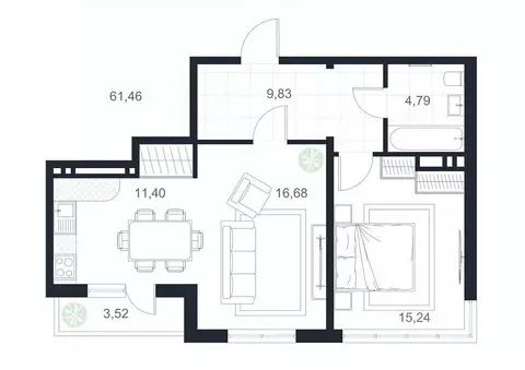 2-к кв. Дагестан, Каспийск просп. Акулиничева (61.46 м)