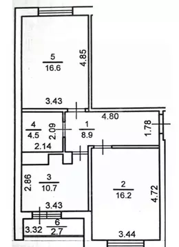 2-к кв. Тверская область, Тверь бул. Гусева, 56 (56.9 м)