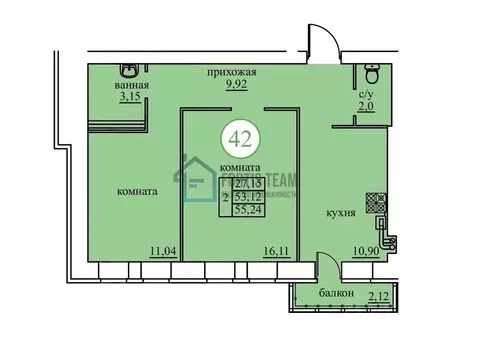 2-к кв. Ярославская область, Ярославский муниципальный округ, пос. ...